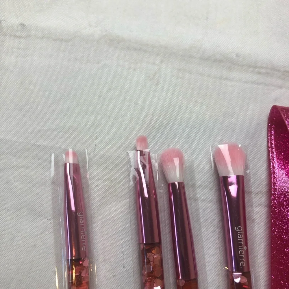 Glamierre Pink Glitter makeup brush‎ kit NEW! Y2K Fairycore